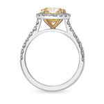 Fancy Intense Yellow Cushion Halo Diamond Ring