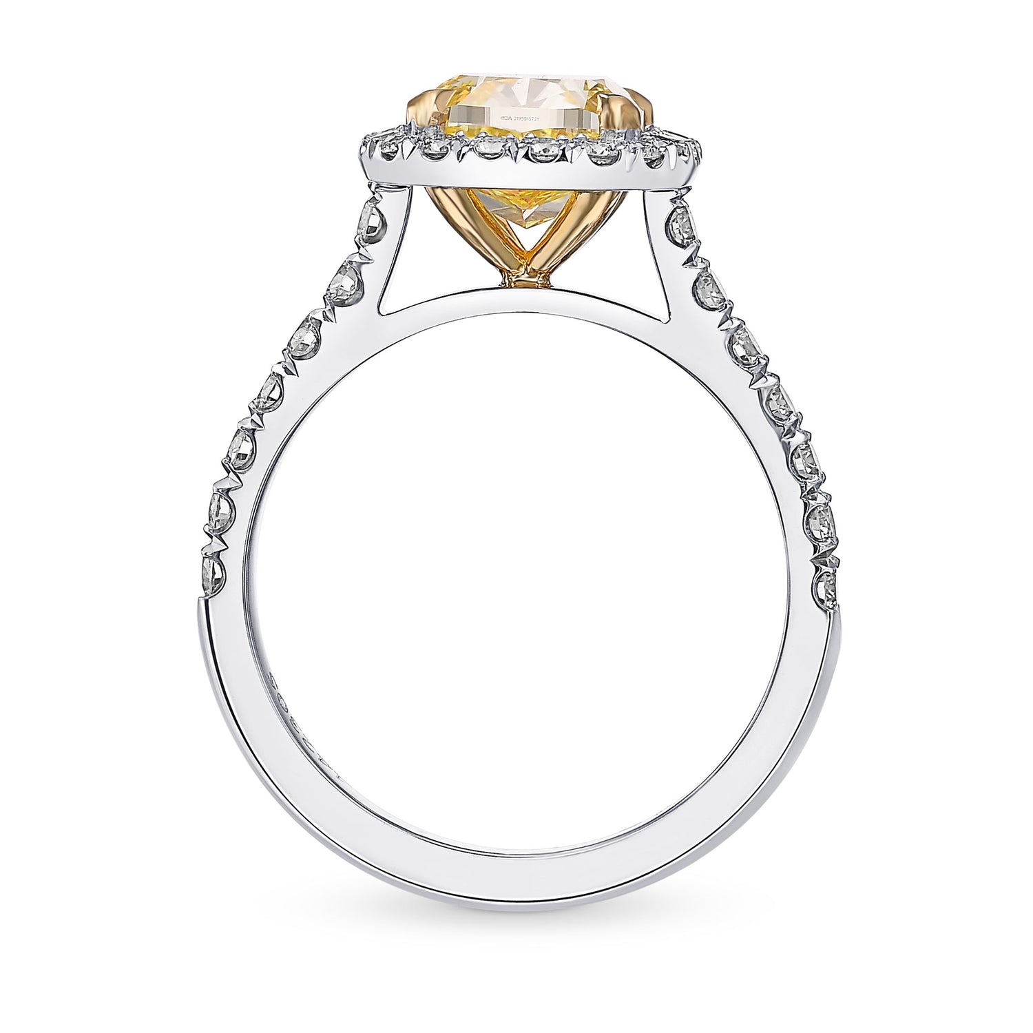 Fancy Intense Yellow Cushion Halo Diamond Ring