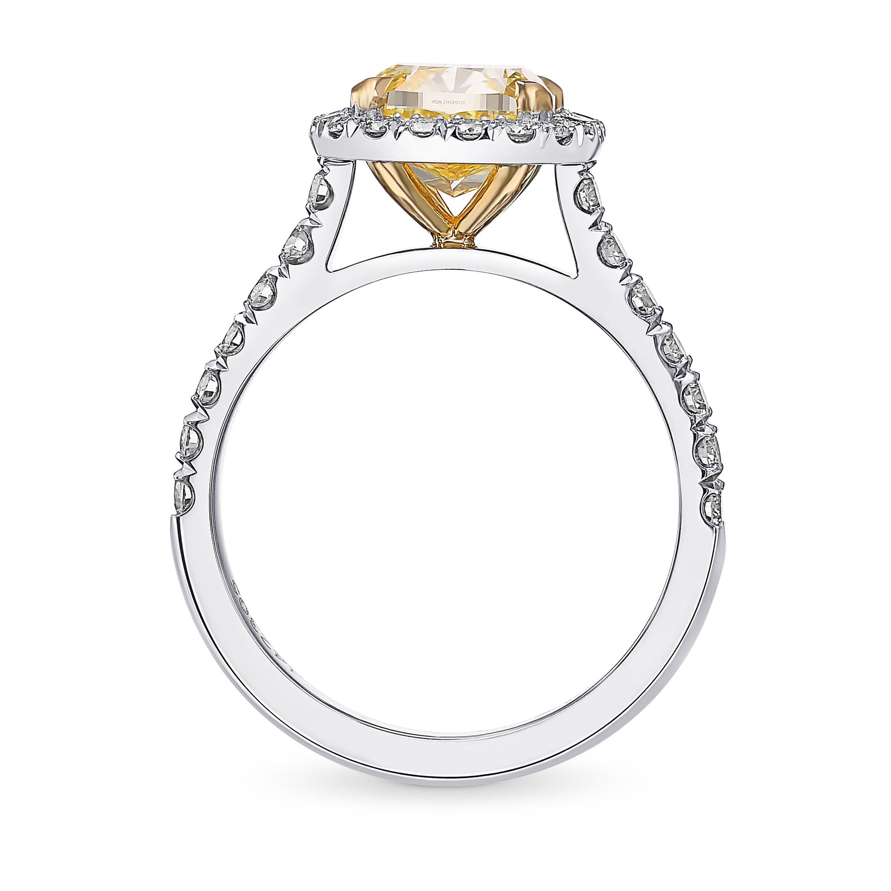 Fancy Intense Yellow Cushion Halo Diamond Ring