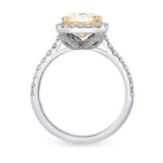 Fancy Yellow Cushion Halo Diamond Ring