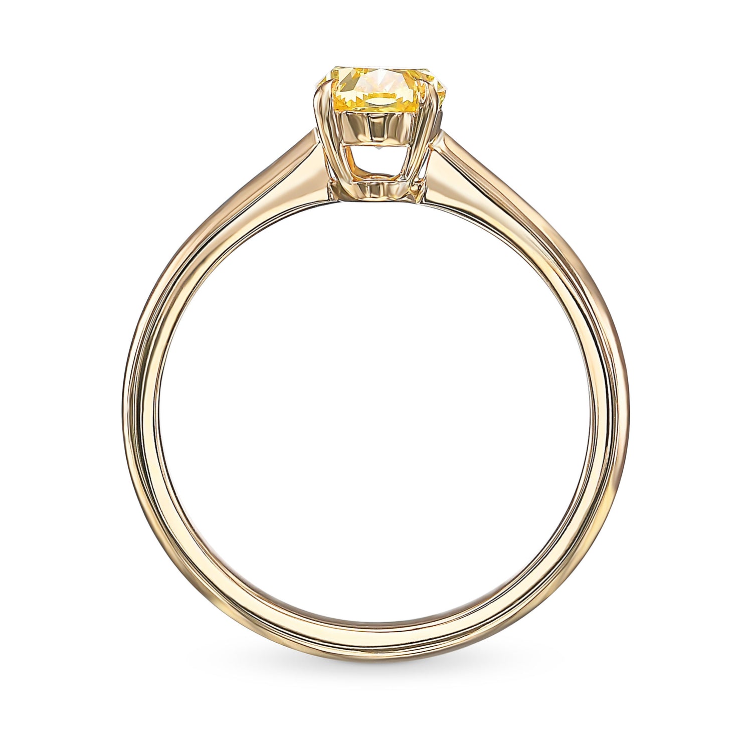 Fancy Vivid Yellow Oval Solitaire Diamond Ring