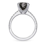 Fancy Black Round Diamond Side-stone Ring