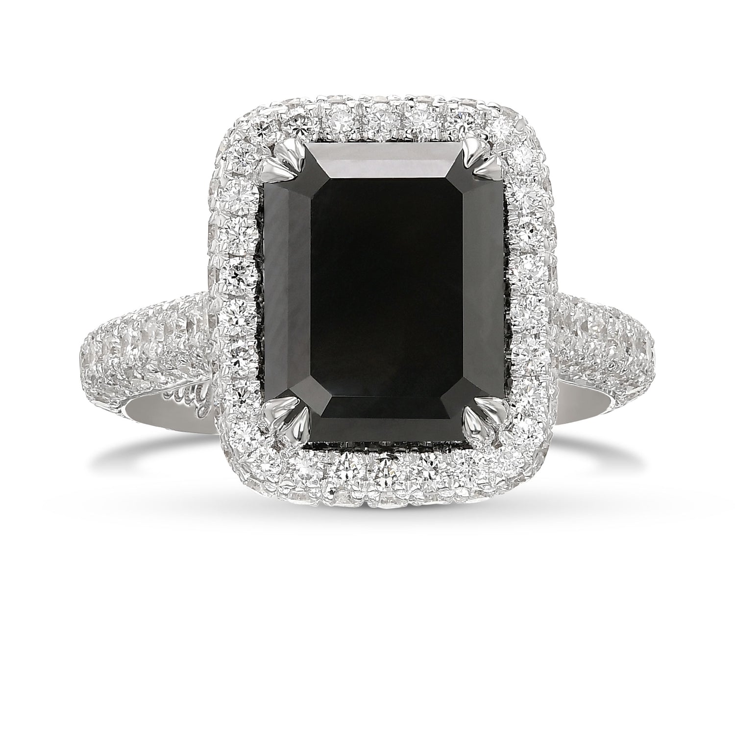 Fancy Black Emerald Diamond Engagement & Wedding Ring Set