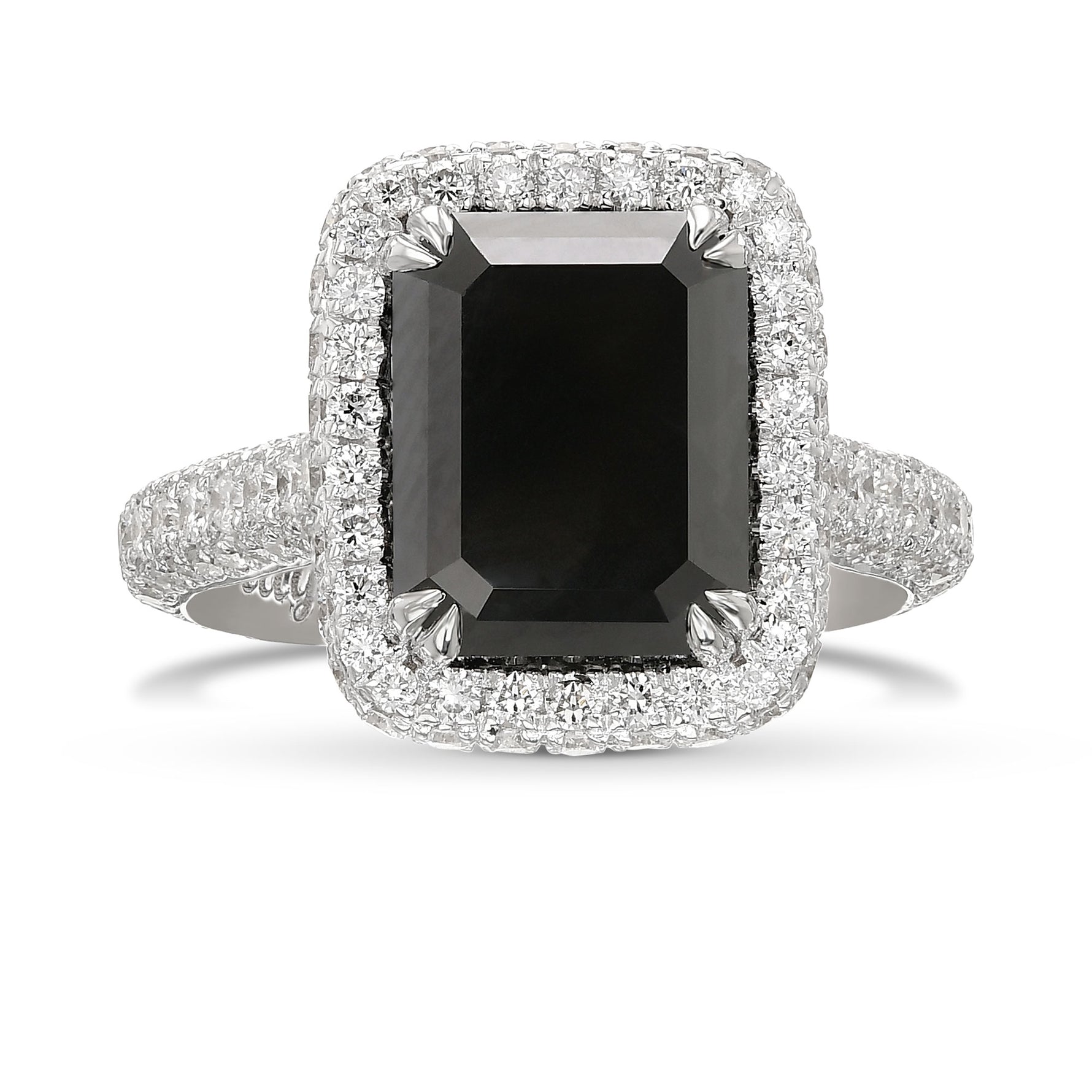 Fancy Black Emerald Diamond Engagement & Wedding Ring Set