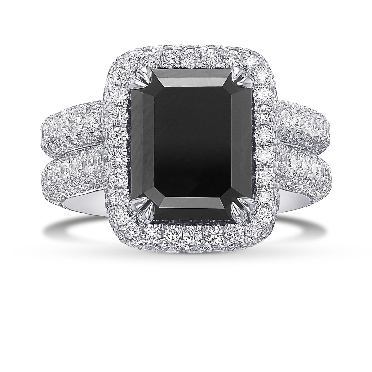 Fancy Black Emerald Diamond Engagement & Wedding Ring Set