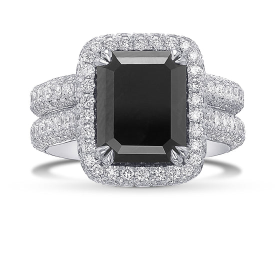 Fancy Black Emerald Diamond Engagement & Wedding Ring Set