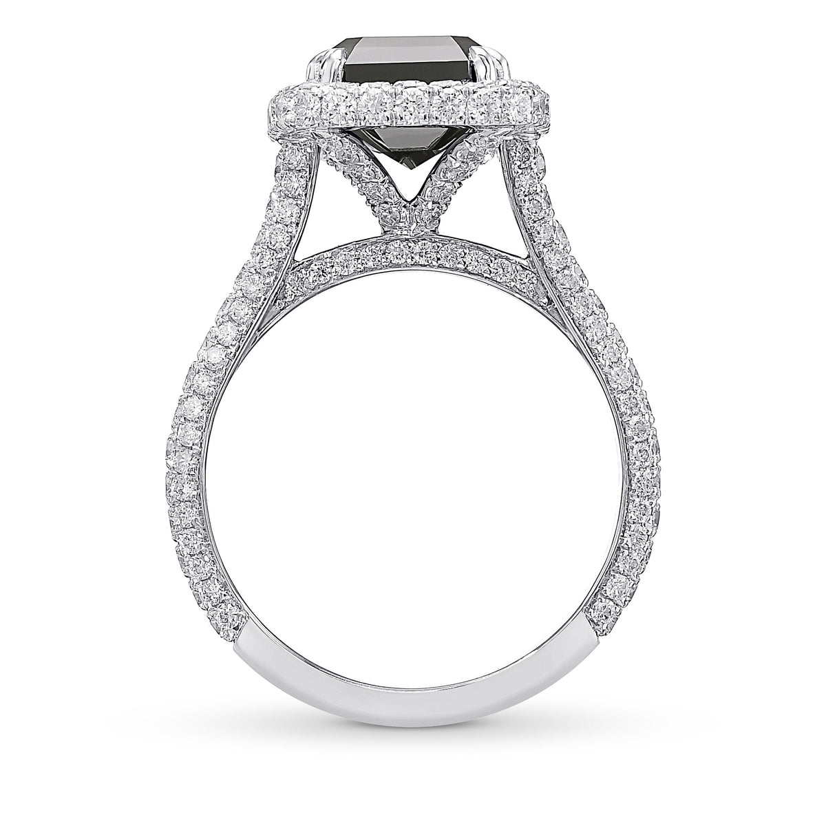 Fancy Black Emerald Diamond Engagement & Wedding Ring Set