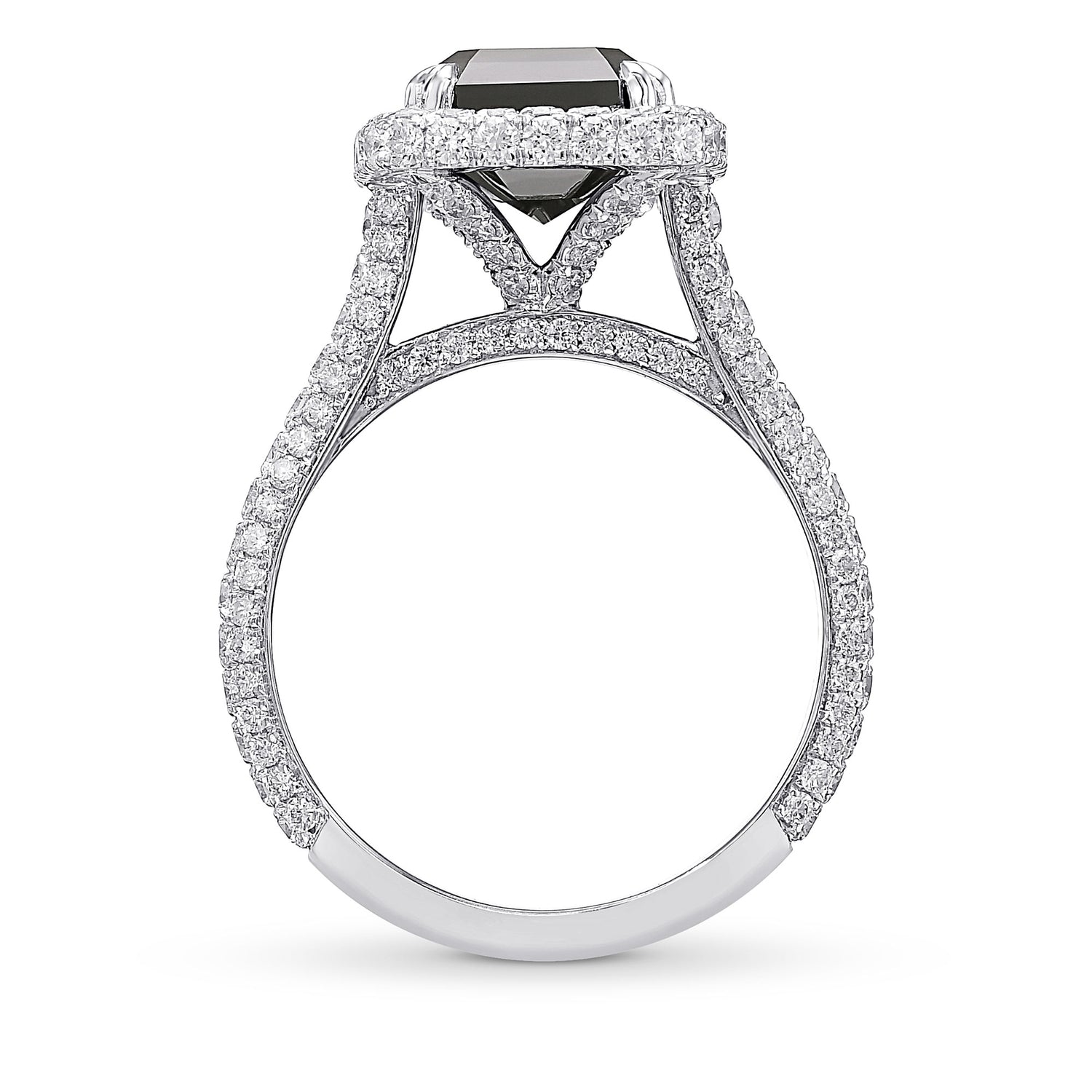 Fancy Black Emerald Diamond Engagement & Wedding Ring Set