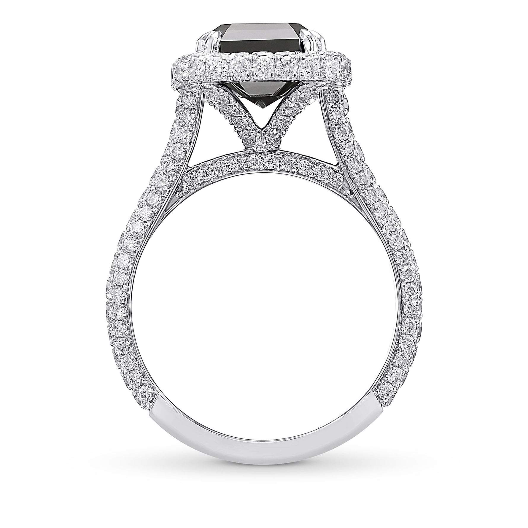 Fancy Black Emerald Diamond Engagement & Wedding Ring Set