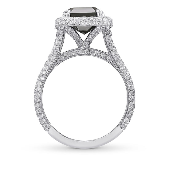 Fancy Black Emerald Diamond Engagement & Wedding Ring Set