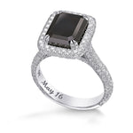 Fancy Black Emerald Diamond Engagement & Wedding Ring Set
