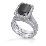 Fancy Black Emerald Diamond Engagement & Wedding Ring Set