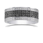 Black and White Pave Diamond Man's Ring