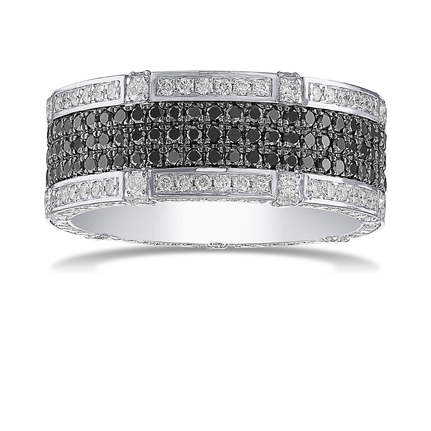 Black and White Pave Diamond Man's Ring