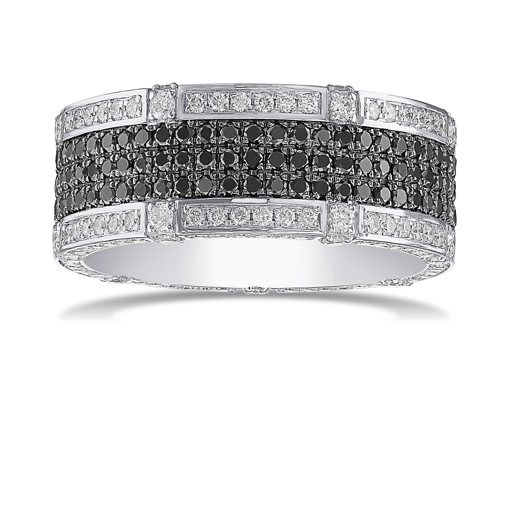 Black and White Pave Diamond Man's Ring