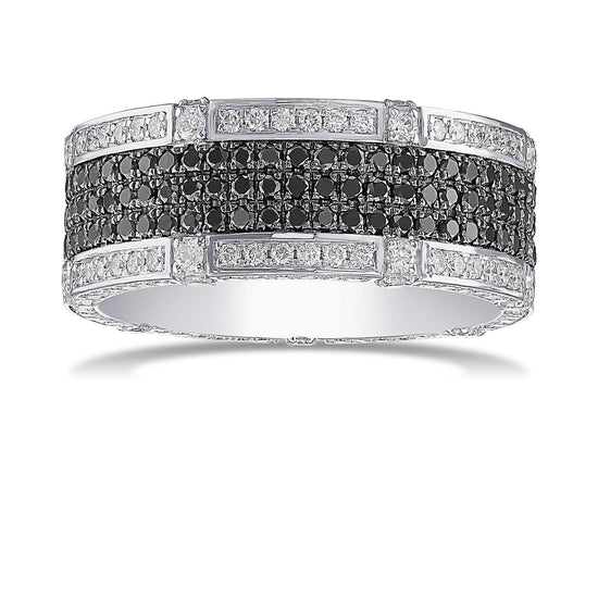 Black and White Pave Diamond Man's Ring