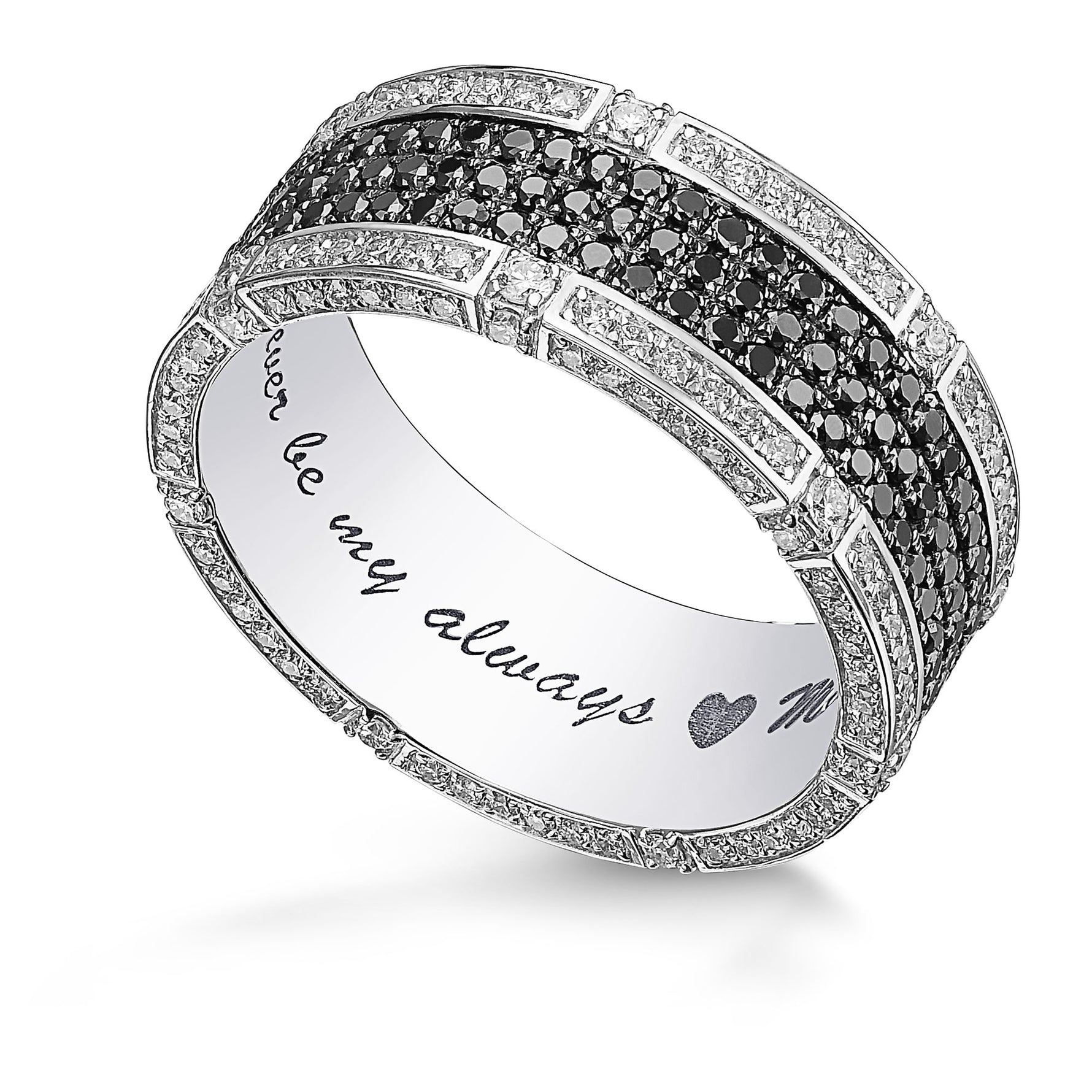 Black and White Pave Diamond Man's Ring