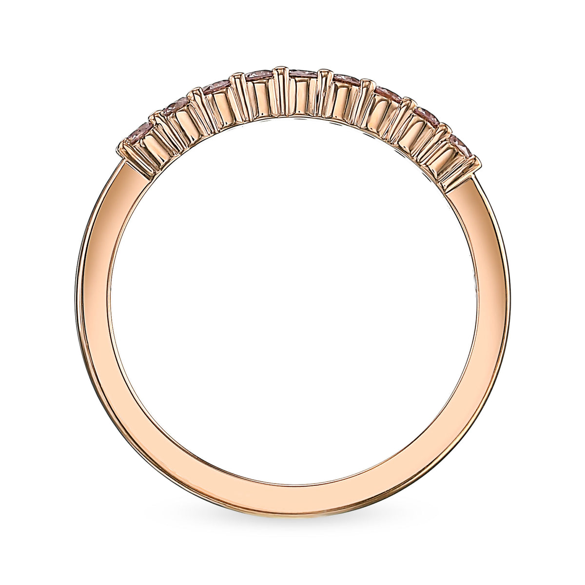 Fancy Light Pink Diamond 9 Stone Stacking Band Ring