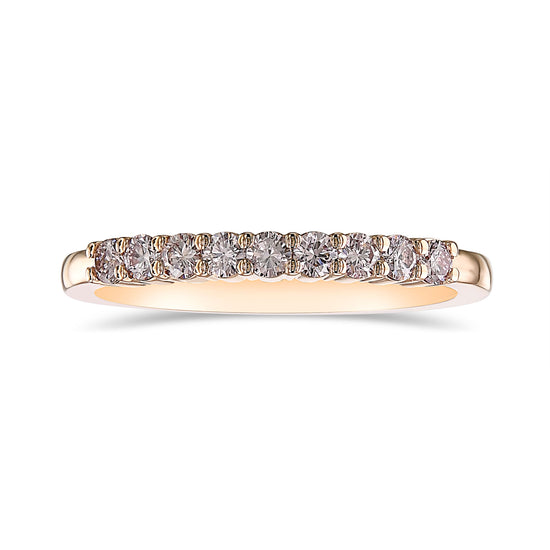 Fancy Light Pink Diamond 9 Stone Stacking Band Ring