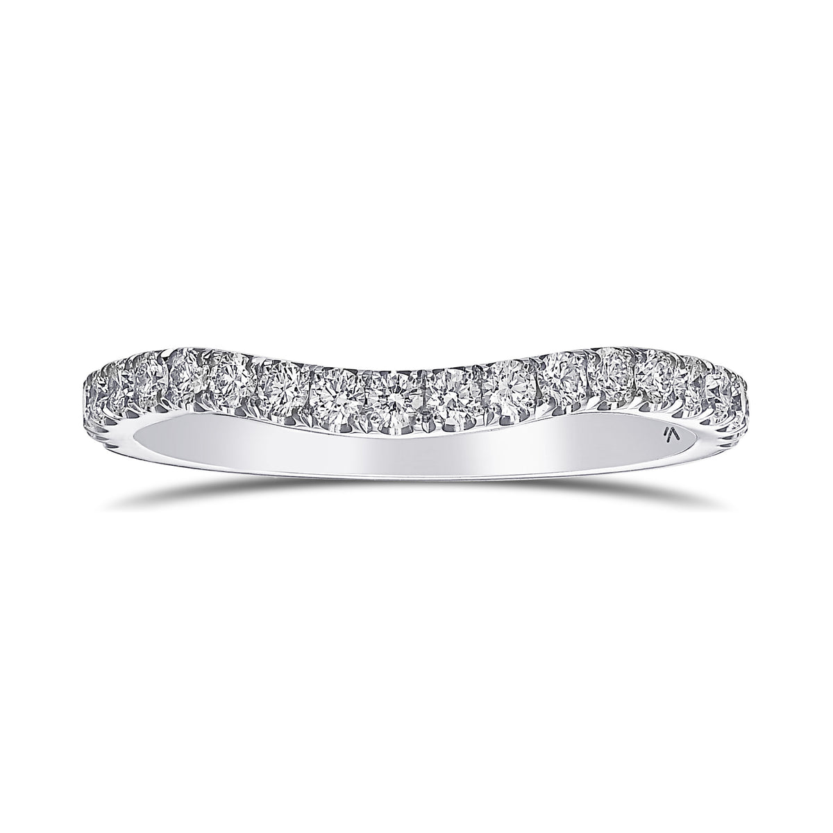 Contoured Open Pave Diamond Wedding Band