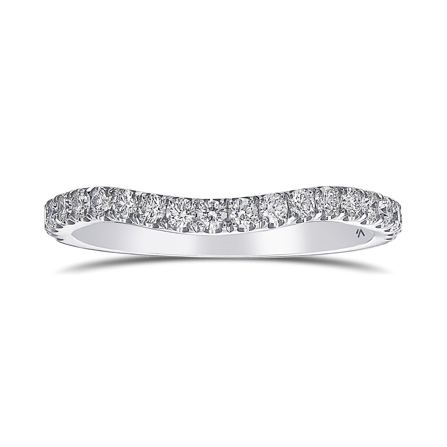 Contoured Open Pave Diamond Wedding Band