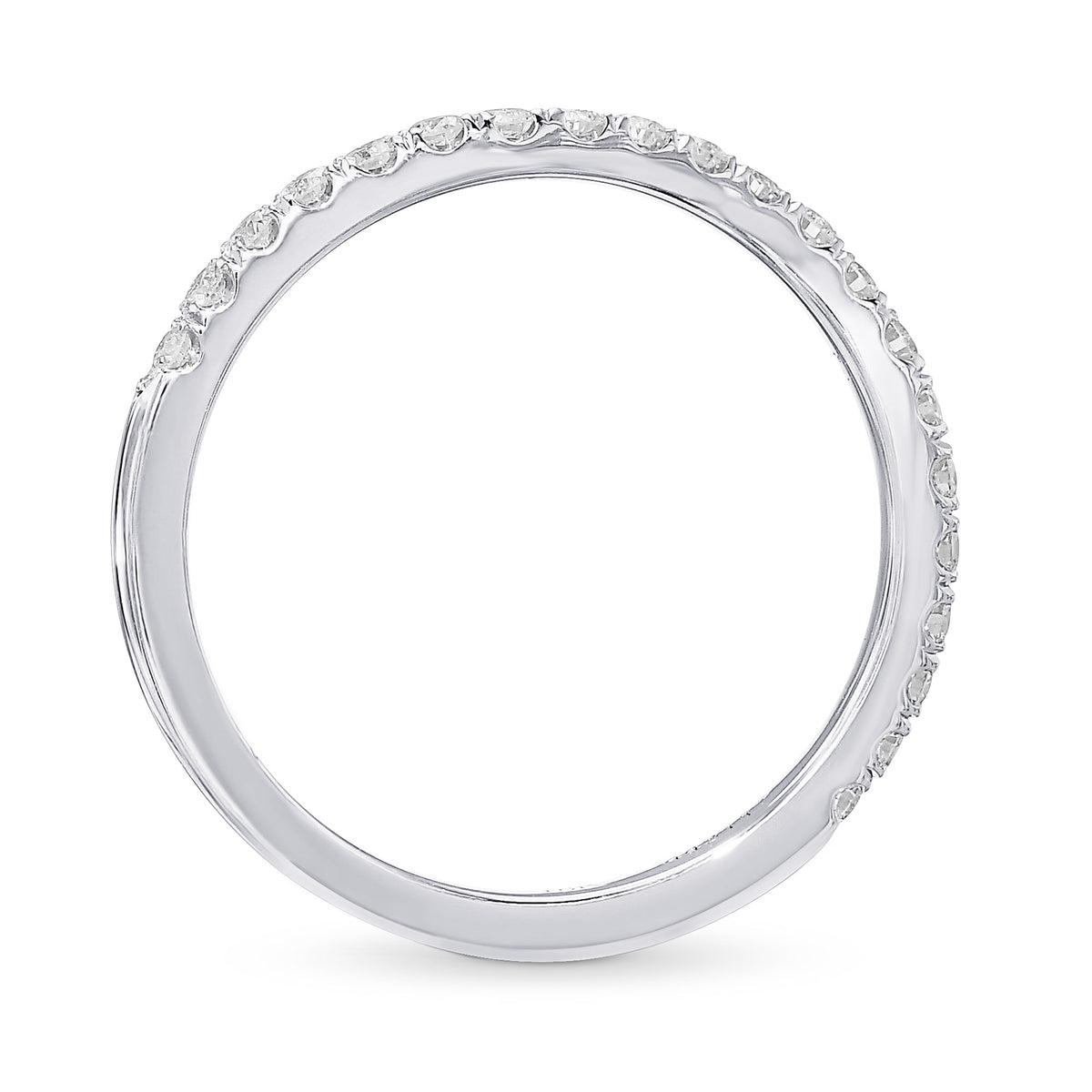 Contoured Open Pave Diamond Wedding Band