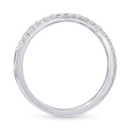 Contoured Open Pave Diamond Wedding Band