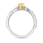 Fancy Intense Yellow Pear Diamond Side Stone Ring