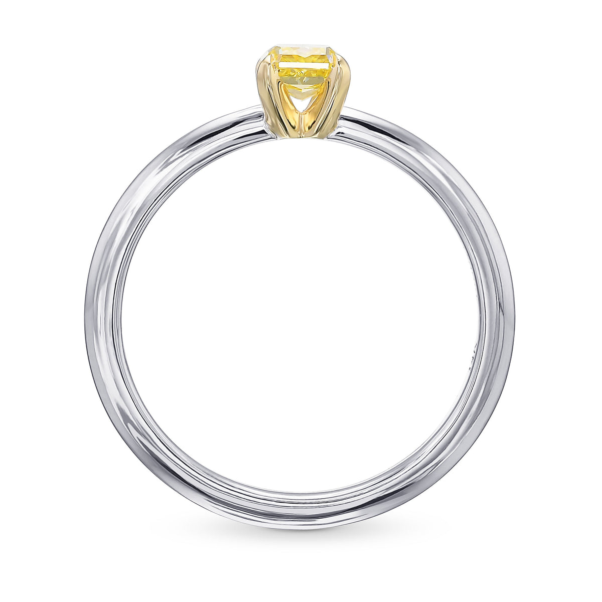Fancy Intense Yellow Radiant Solitaire Ring