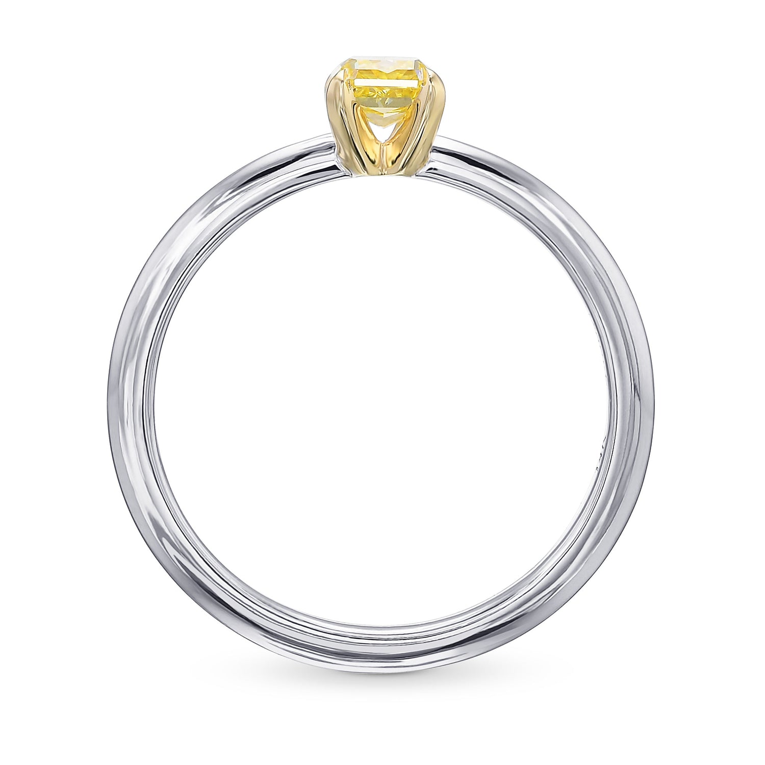 Fancy Intense Yellow Radiant Solitaire Ring