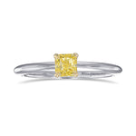 Fancy Intense Yellow Radiant Solitaire Ring