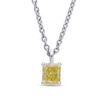 Fancy Yellow Radiant Solitaire Diamond Pendant
