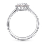 GIA White and Pink Diamond Engagement Halo Ring