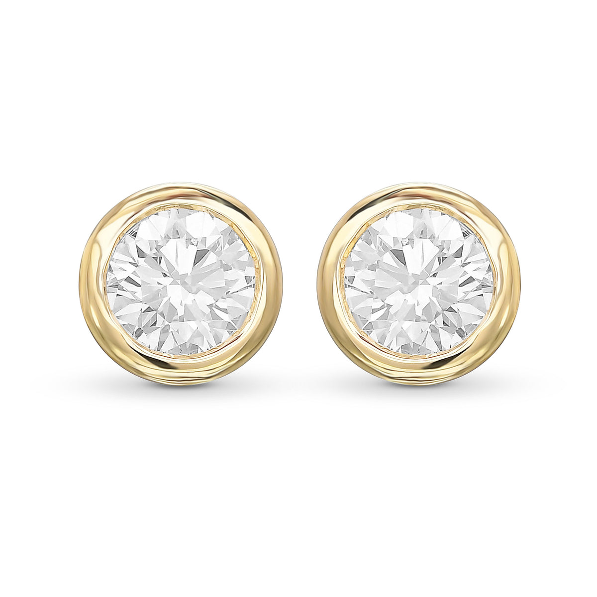 Round Bezel-set Diamond Earrings