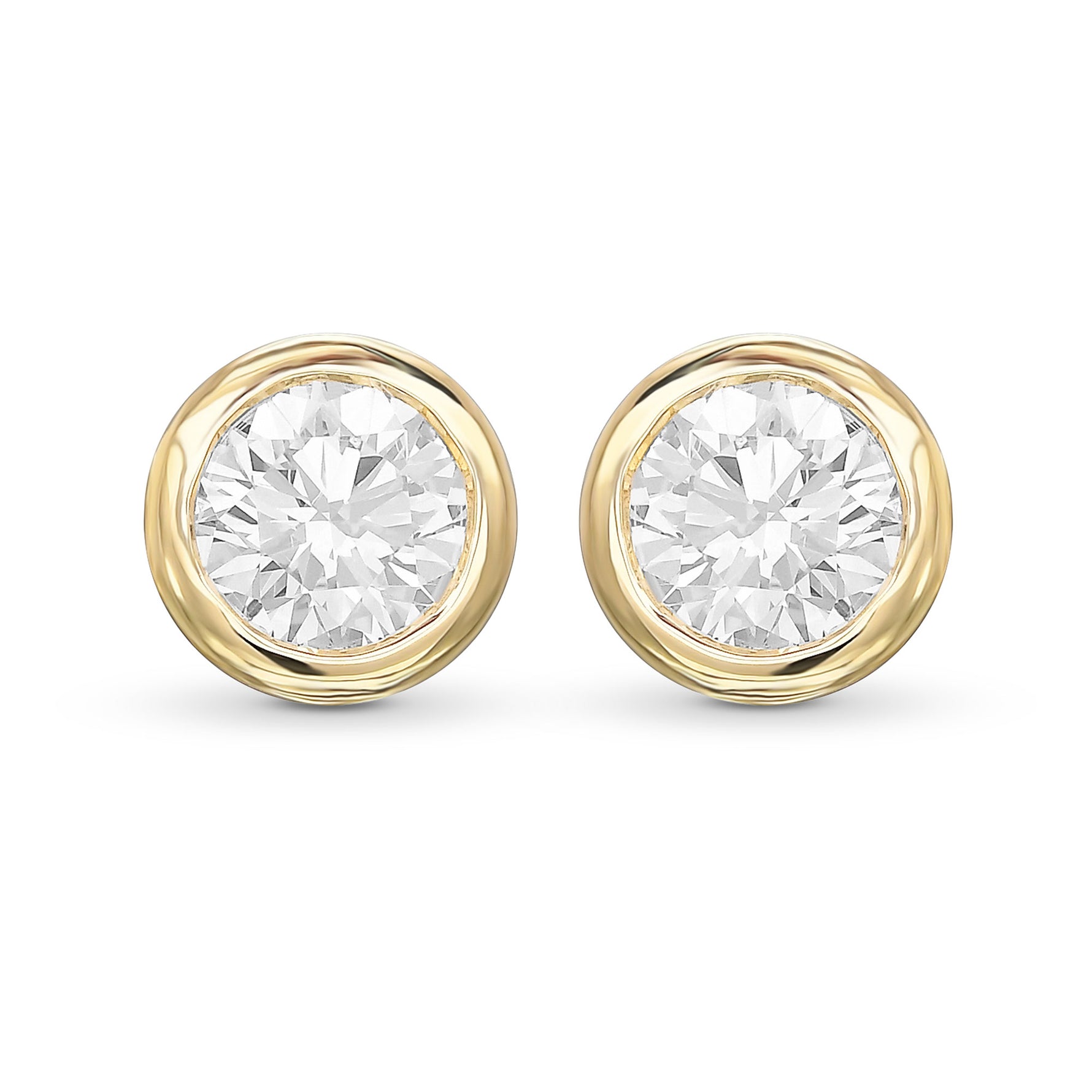 Round Bezel-set Diamond Earrings