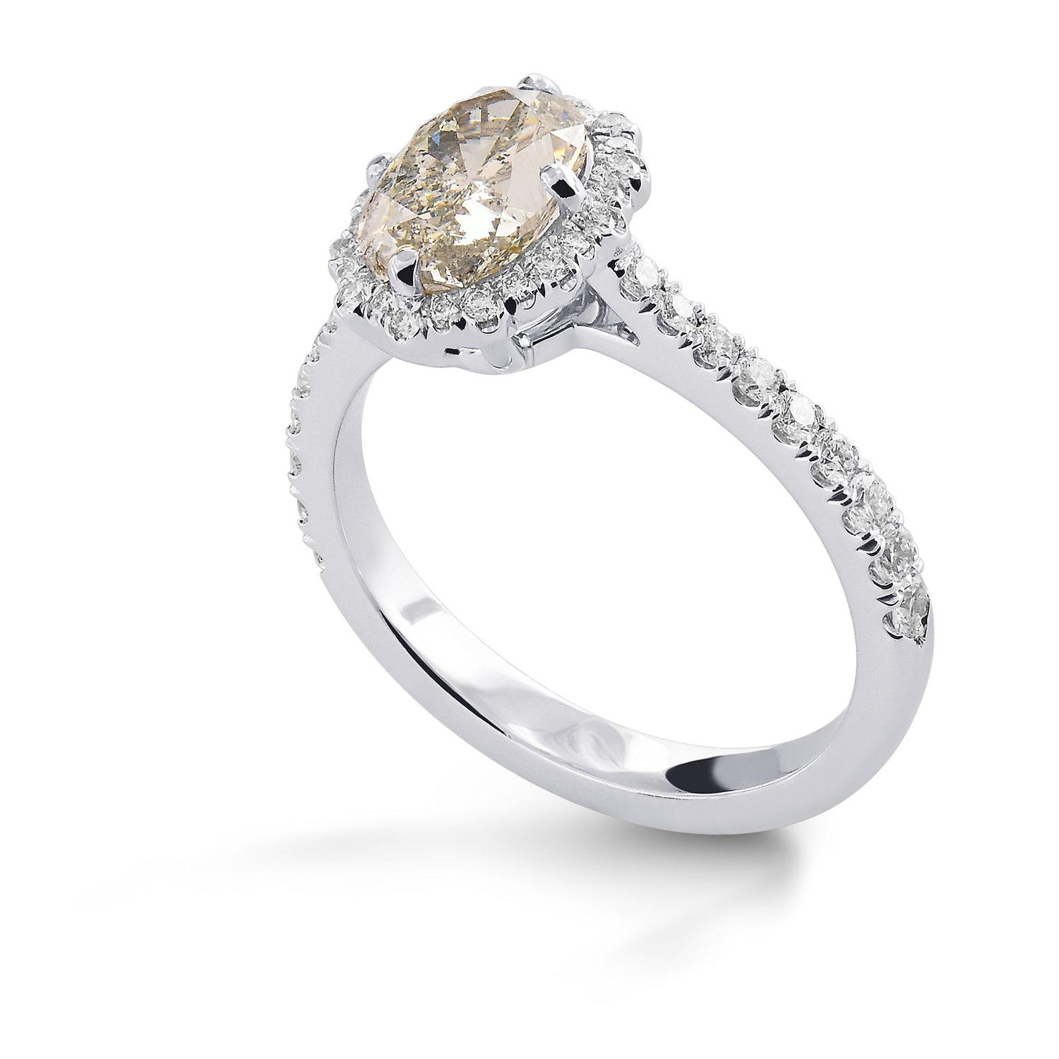Fancy Gray Oval Diamond Dress Ring 