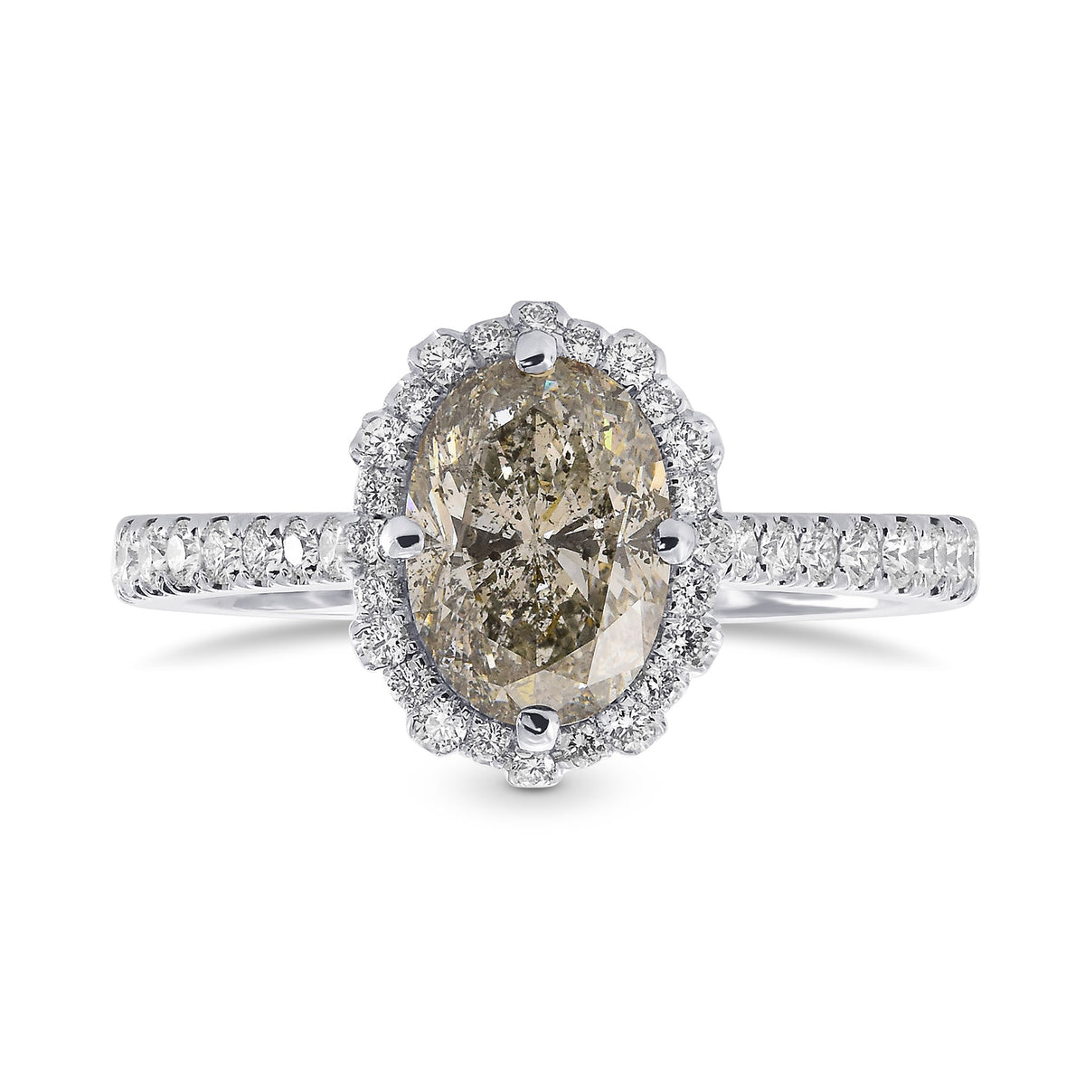 Fancy Gray Oval Diamond Dress Ring 