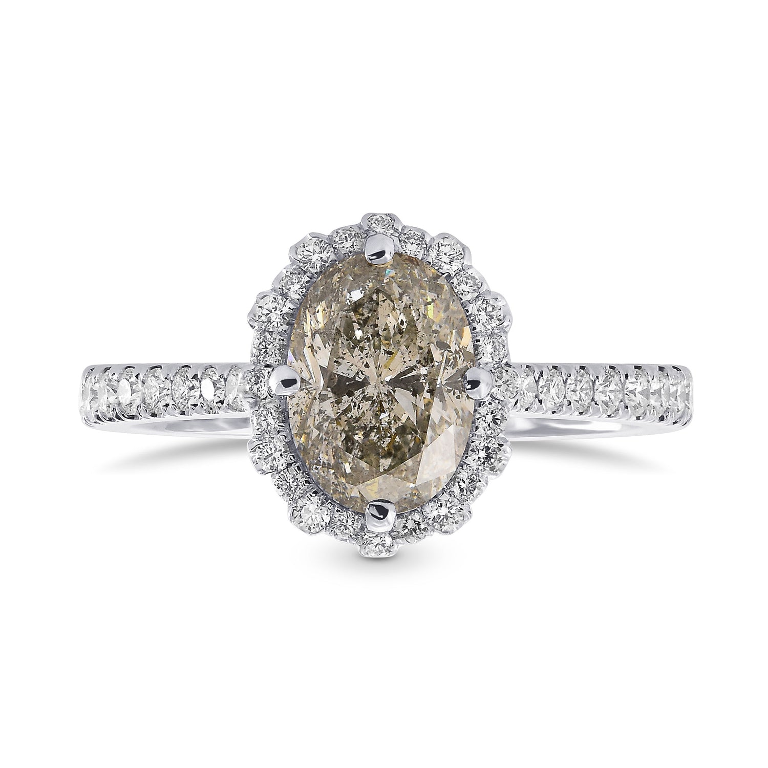 Fancy Gray Oval Diamond Dress Ring 