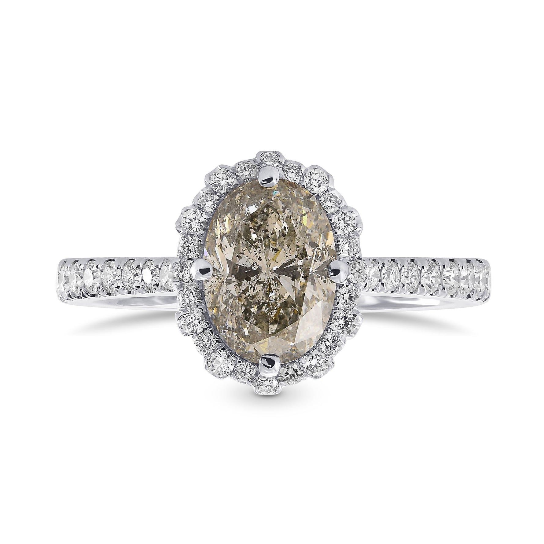 Fancy Gray Oval Diamond Dress Ring 