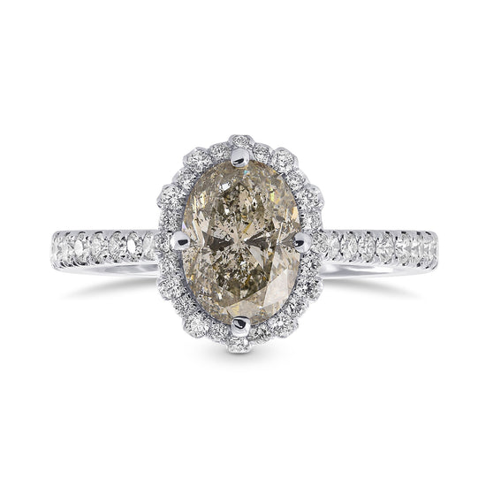 Fancy Gray Oval Diamond Dress Ring 