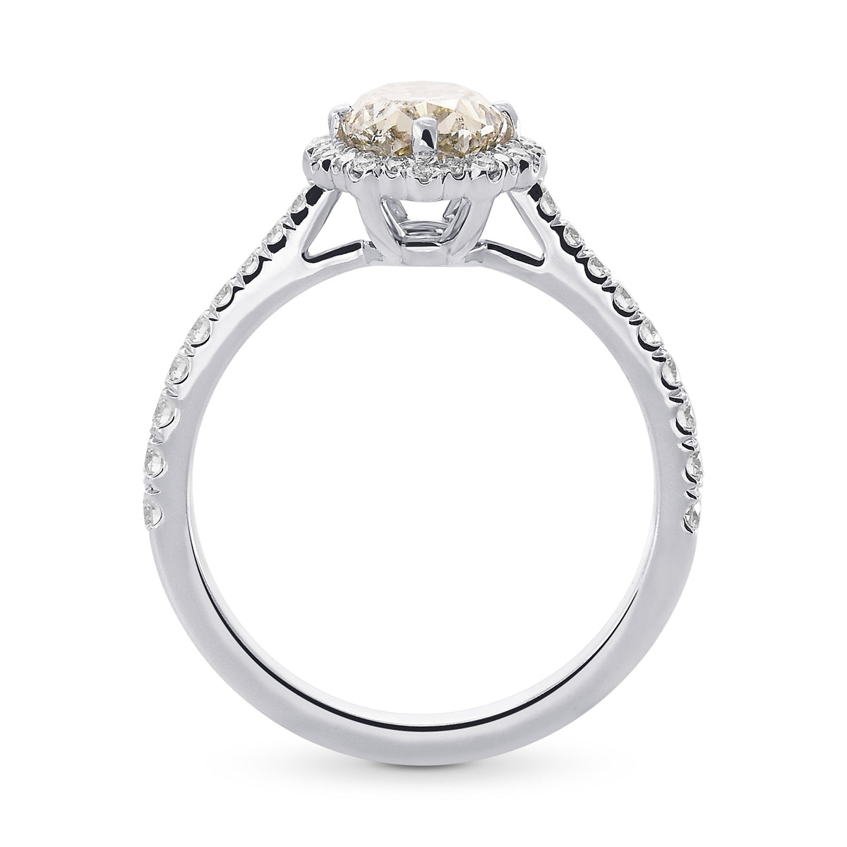 Fancy Gray Oval Diamond Dress Ring 
