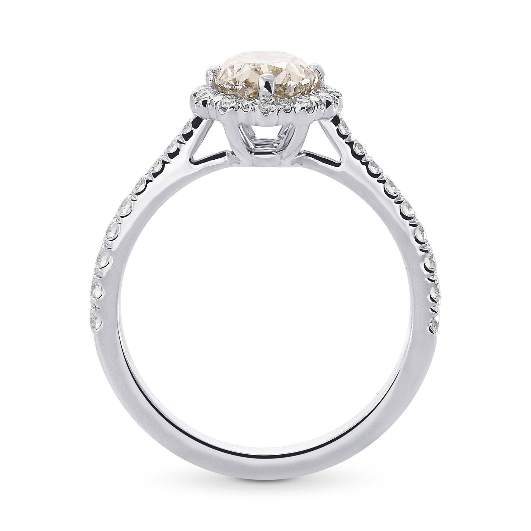 Fancy Gray Oval Diamond Dress Ring 