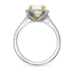 Fancy Yellow Cushion Halo Diamond Ring