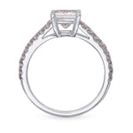 Princess-cut & Pink Diamond Side Stone Engagement Ring