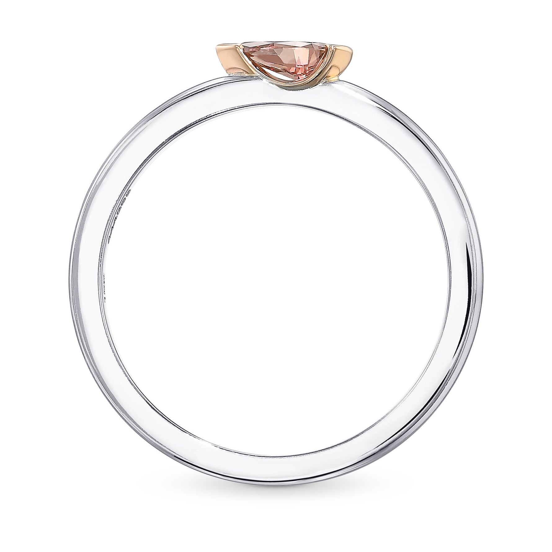 Fancy Deep Orangy Pink Pear Solitaire Diamond Ring