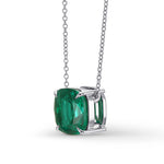 Colombian Cushion Emerald Solitaire Pendant