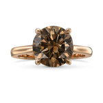 Fancy Yellow Brown Round Solitaire Diamond Ring