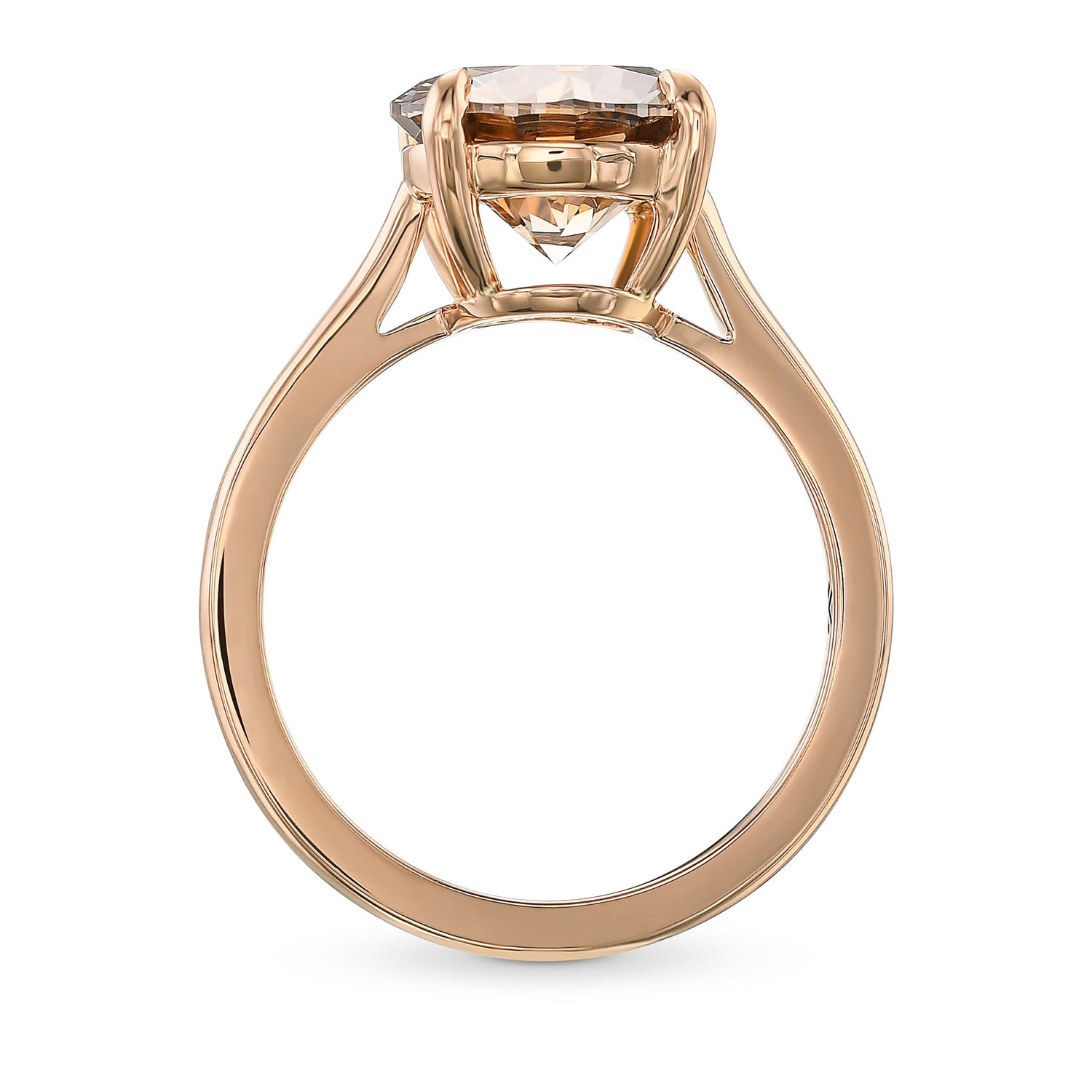 Fancy Yellow Brown Round Solitaire Diamond Ring