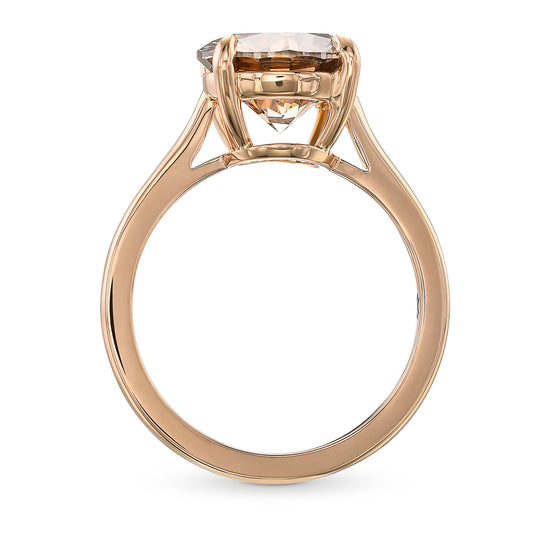 Fancy Yellow Brown Round Solitaire Diamond Ring