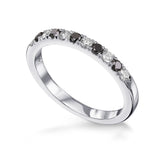 Black and White Diamond Half-Eternity Wedding Band Ring